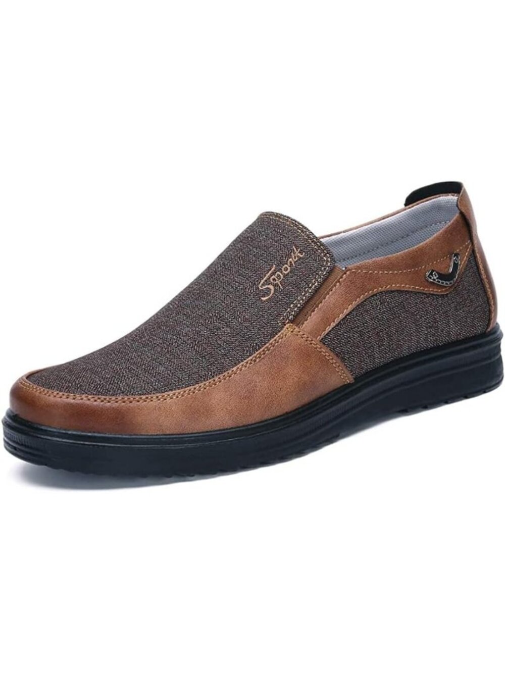 Men's Casual Slip-On Loafers - Lightweight Leather Dress Shoes, Breathable